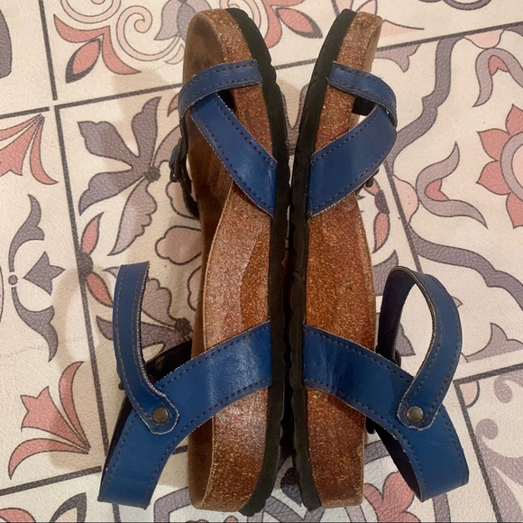 Vegan Leather Birks Sandals Cork 7.5/8 Blue - Picture 6 of 10